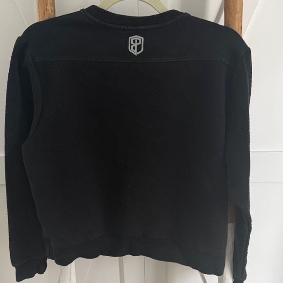 Born Primitive Black Crew Quilted Neck Sweater Athleisure - Picture 2 of 3